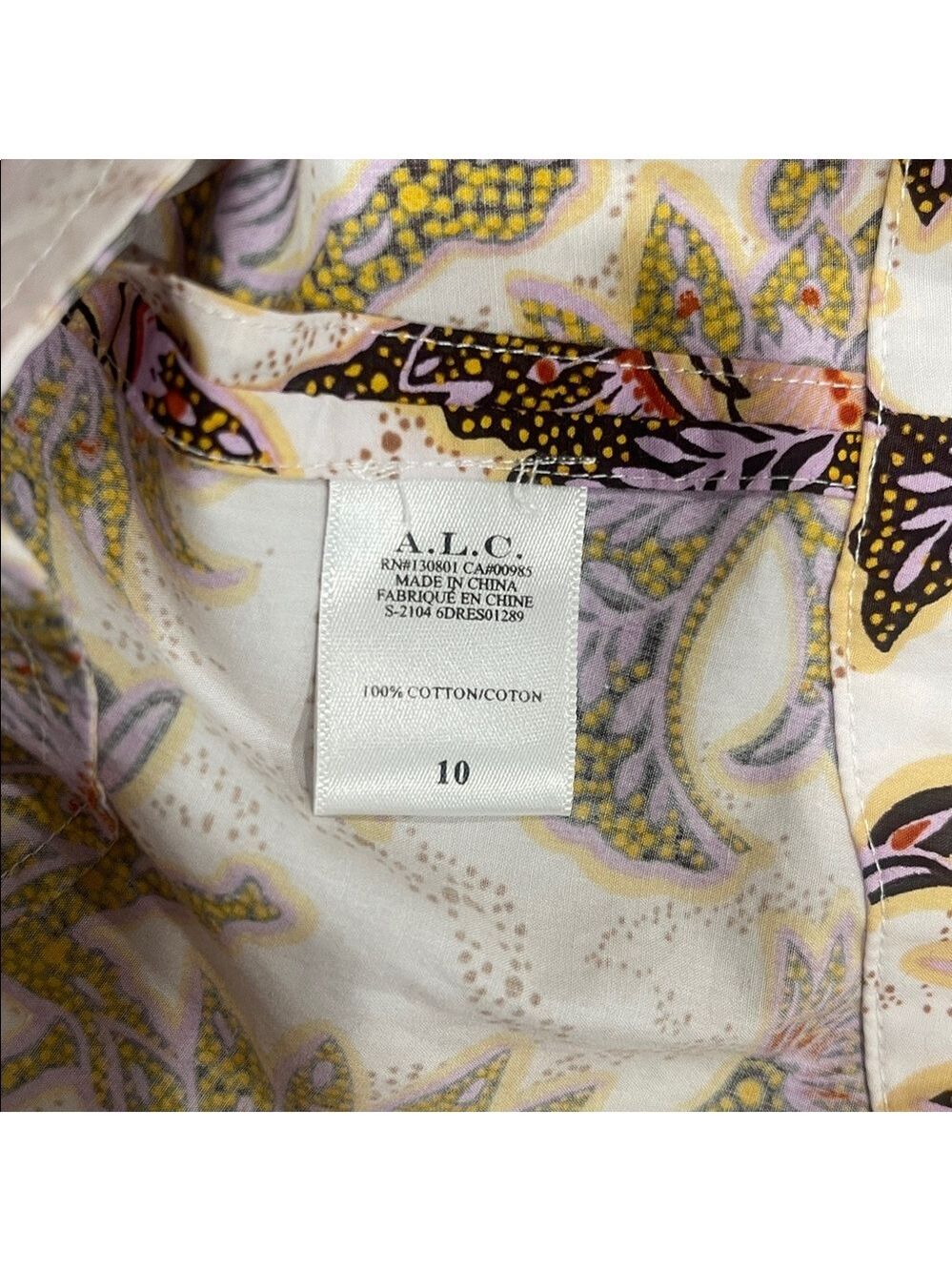 A.L.C. Adelaide Floral Tie Waist Puff Sleeve Mini Dress SZ 10 - Picture 14 of 15